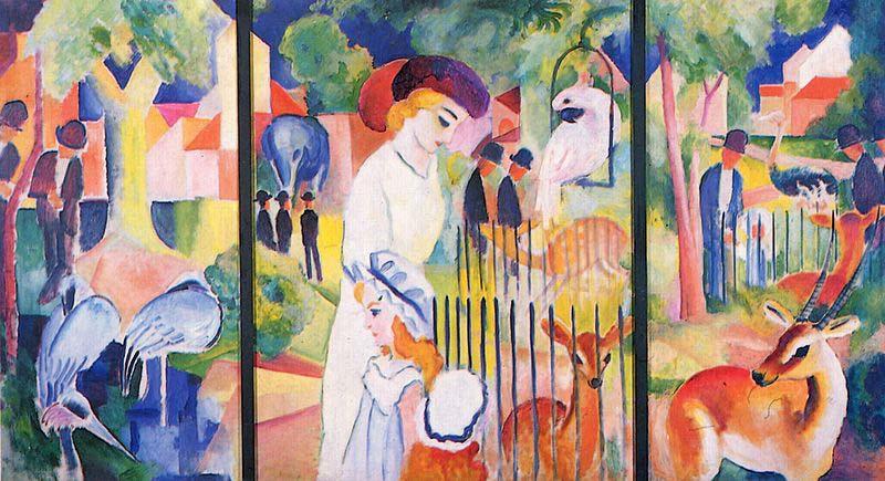 August Macke Grober Zoologischer Garten, Triptychon